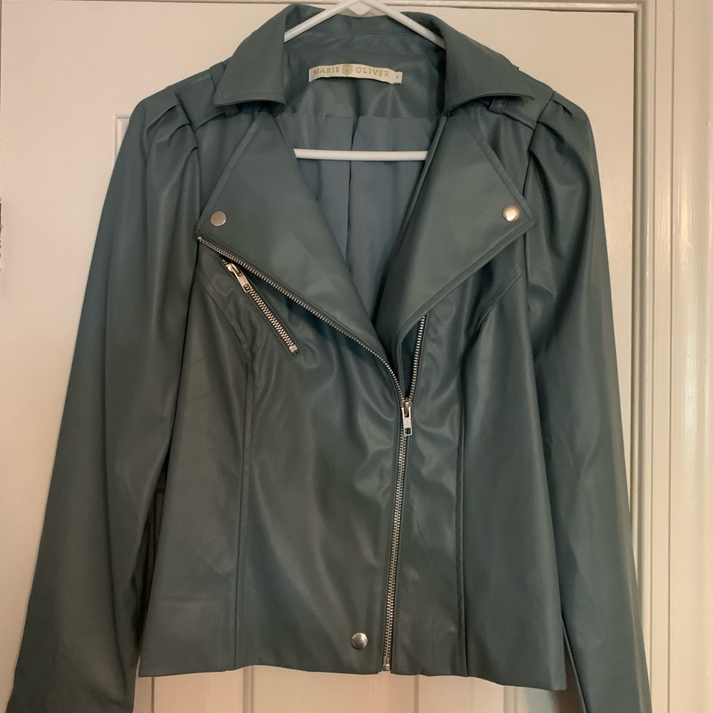Marie Oliver Maeve Moto Jacket, Bluestone